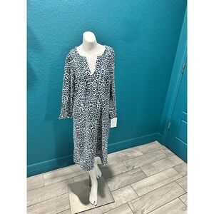 Jude Connally Blue/Teal Cheetah Print Dress S